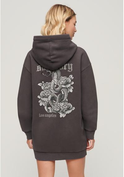 Платье TATTOO RHINESTONE HOODED