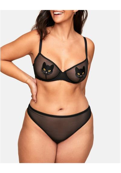 Бюстгальтер ALYSHIA UNLINED PLUS DEMI BRA BLACK CAT MOTIF