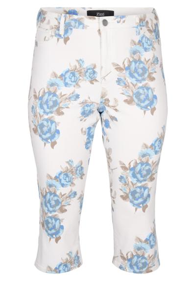 Джинсовые шорты AMY HIGH WAIST CAPRI WITH FLORAL