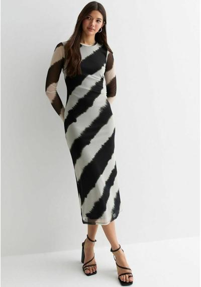 Платье DIAGONAL STRIPE MESH MIDI