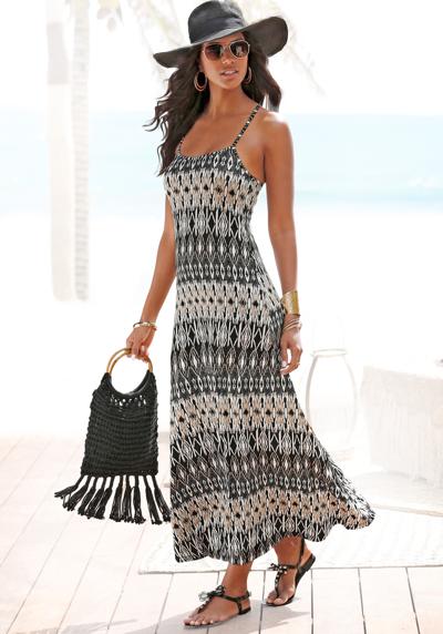 Платье-макси, с этническим принтом, летнее платье, пляжное платье.