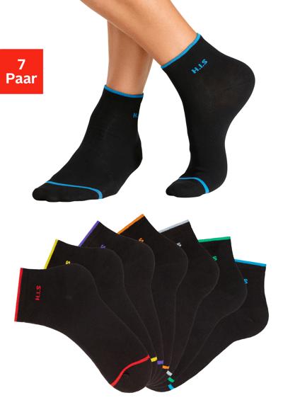 Короткие носки (7 пар в упаковке) с цветными манжетами.