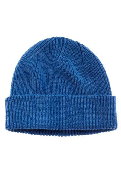 Вязаная шапка из смесовой шерсти с отворотом, шапка-бини, зимняя шапка, шапка из шерсти.