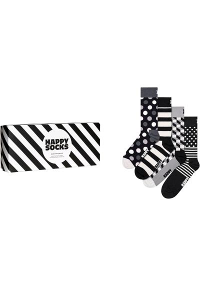 Носки, (упаковка, 4 пары), подарочный набор классических черно-белых носков