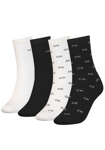 Носки, (упаковка, 4 пары), CK WOMEN SOCK 4P HOLIDAY PACK AOP