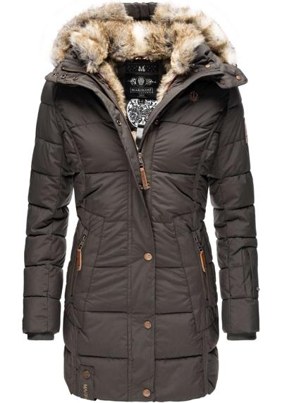 Зимнее пальто, стильное зимнее стеганое пальто с капюшоном из искусственного меха.