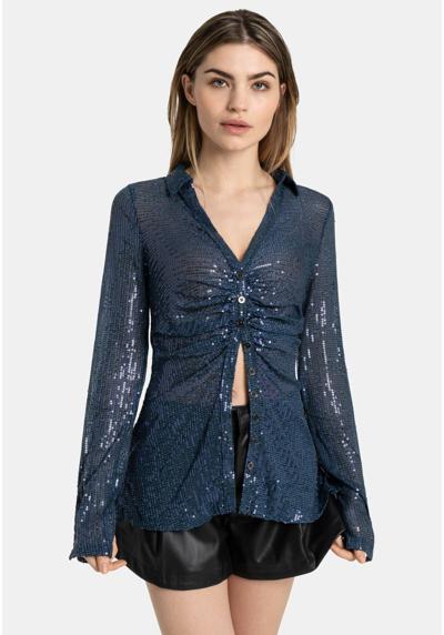 Блуза-рубашка FREE PEOPLE TOP SEQUIN