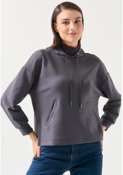 Пуловер LOOSE FIT HOODED LONG SLEEVED SWEATSHIRT