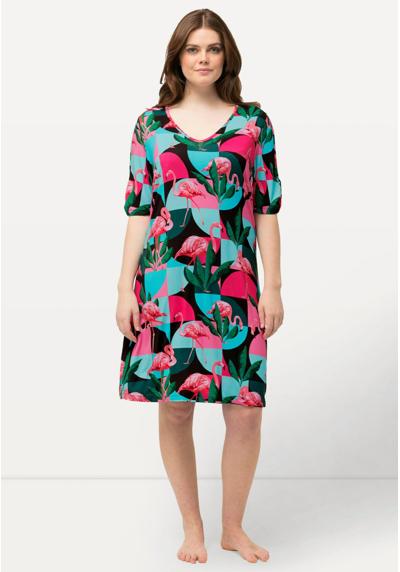 Трикотажное платье RETRO FLAMINGO PRINT CUTOUT