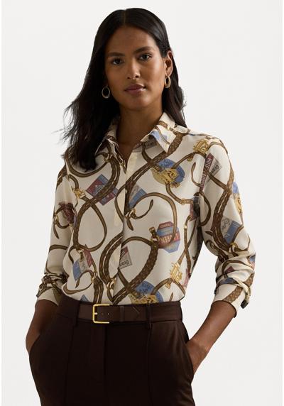 Блуза-рубашка CLASSIC FIT BELTING PRINT CREPE SHIRT