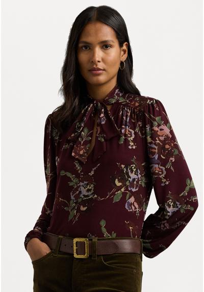 Кофта FLORAL STRETCH JERSEY TIE NECK TOP