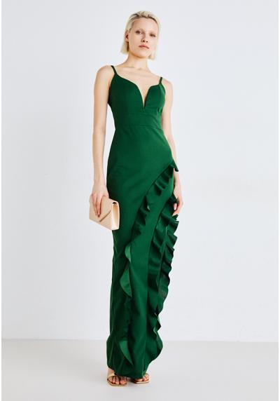 Трикотажное платье NUELLA V NECK RUFFLE MAXI