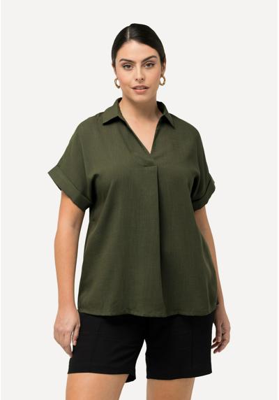 Блузка BUTTON ACCENT BACK SHORT SLEEVE