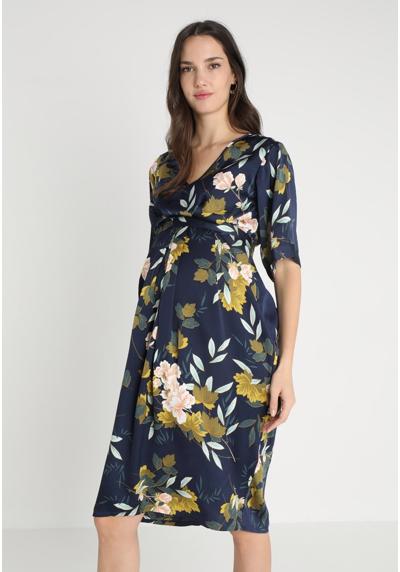 Платье FLORAL V NECK SHORT SLEEVE DRESS