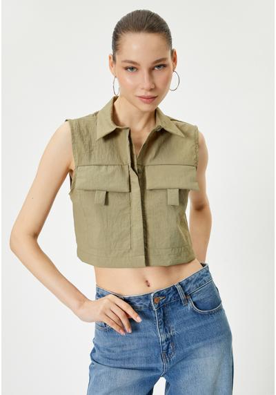 Блуза-рубашка CROP SLEEVELESS