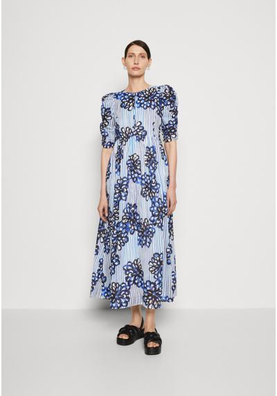 Платье DRESS PRINTED FITTED WAIST PUFFY SLEEVES