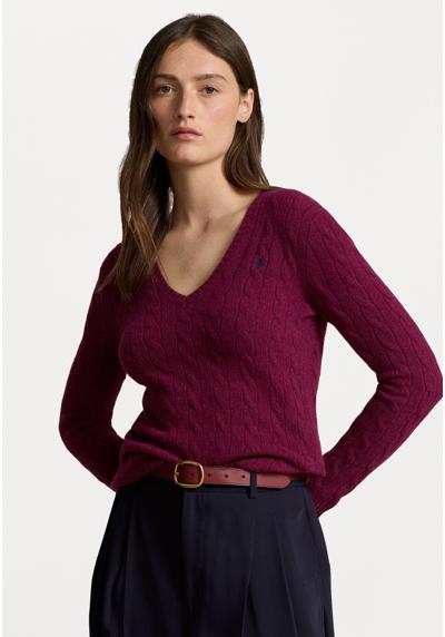 Пуловер CABLE KNIT WOOL CASHMERE V-NECK SWEATER