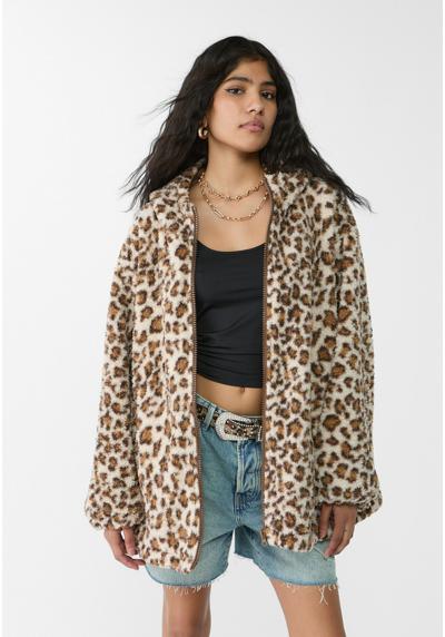 Короткое пальто LEOPARD PRINT SHEARLING LINED 08614302