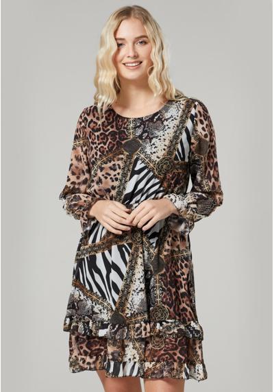 Платье MINI RUFFLE ANIMAL PRINT