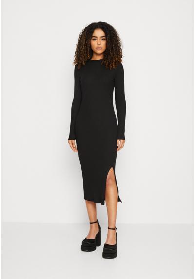 Трикотажное платье CIRC LONG SLEEVES MIDI HIGH SLIT DRESS