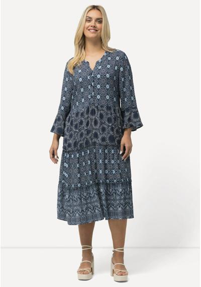 Платье TIERED MIXED PATTERN 3/4 SLEEVE