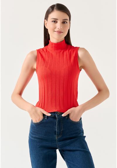 Топ SLIM FIT TURTLENECK SLEEVELESS JERSEY BLOUSE