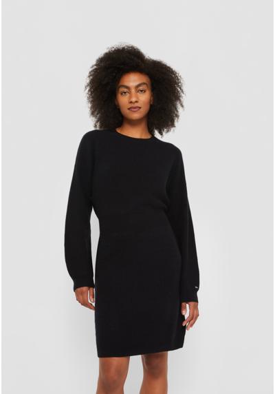 Трикотажное платье WAISTED DRESS WOOL AND CASHMERE MIX WITH EMBROIDERED LOGO