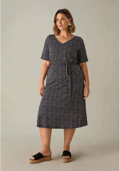 Трикотажное платье DASH PRINT V-NECK MIDI