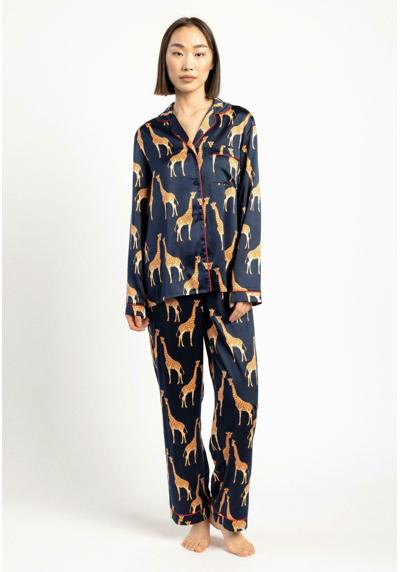 Ночное белье GIRAFFE REVERE COLLAR BUTTON UP LONG SET