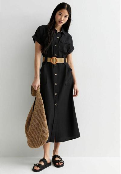 Платье-блузка SHORT SLEEVE BELTED UTILITY MIDI