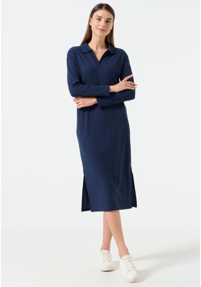 Трикотажное платье STRAIGHT FIT V NECK LONG SLEEVED JERSEY DRESS