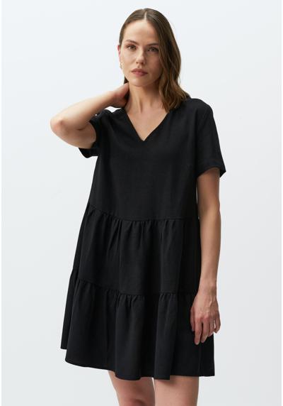 Платье LOOSE CUT SHORT SLEEVE V-NECK MINI