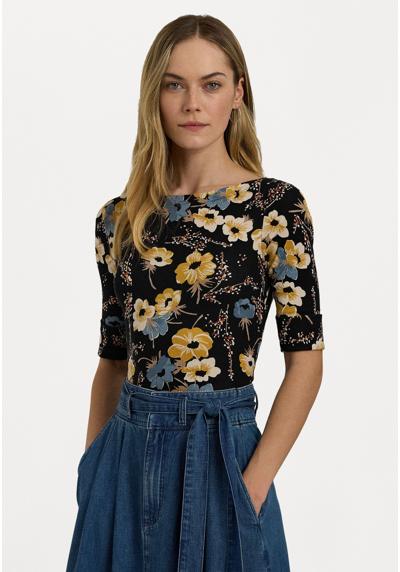 Футболка FLORAL STRETCH COTTON BOATNECK TEE