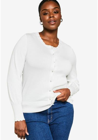 Трикотажный жакет SCALLOP DETAIL CREW NECK BUTTON THROUGH PLUS SIZE