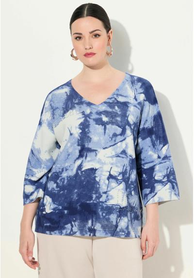 Пуловер TIE DYE 3/4 SLEEVE V-NECK