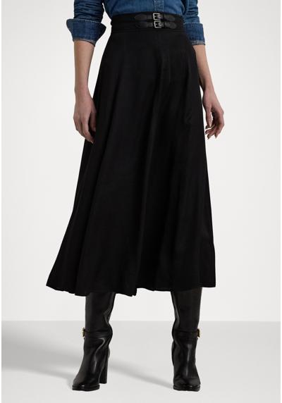 Юбка BUCKLE TRIM TWILL MIDI SKIRT