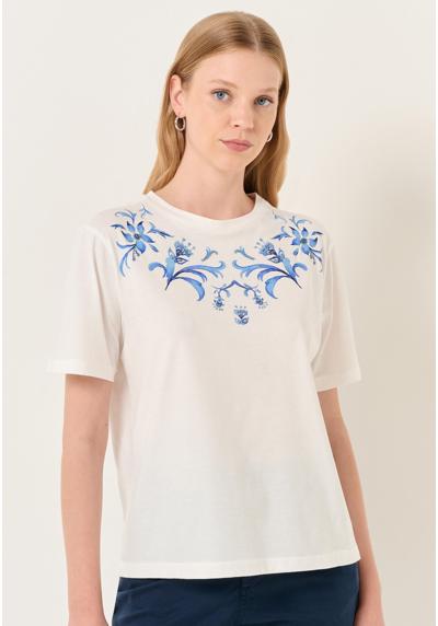 Футболка SHORT SLEEVE EMBROIDERED FLOWER DETAILED