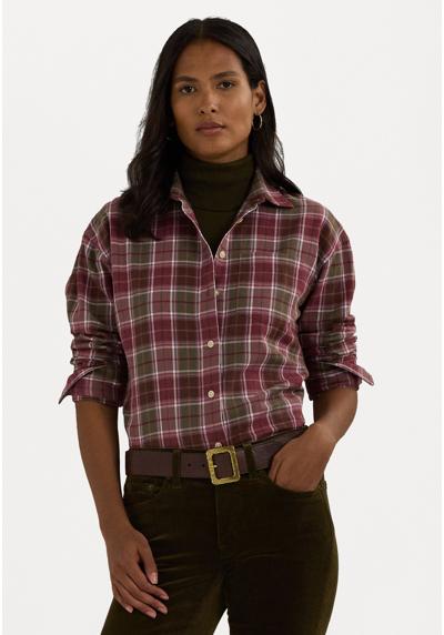 Блуза-рубашка RELAXED FIT CHECKED PLAID COTTON SHIRT