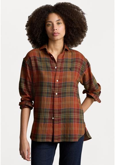 Блуза-рубашка RELAXED FIT PLAID COTTON-BLEND SHIRT