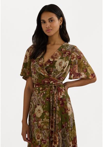 Платье FLORAL BELTED CRINKLE GEORGETTE DRESS