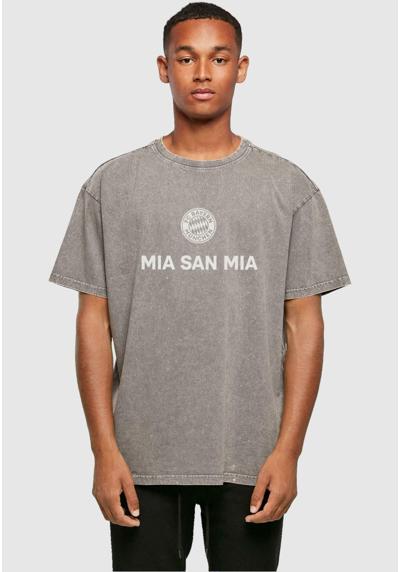 MIA SAN MIA LOGO ACID WASHED HEAVY OVERSIZE TEE - Vereinsmannschaften