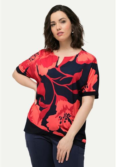 Футболка FLORAL SPLIT NECK SHORT SLEEVE TEE