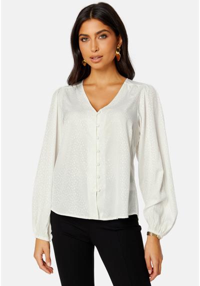 Блуза-рубашка V-NECK JACQUARD BLOUSE