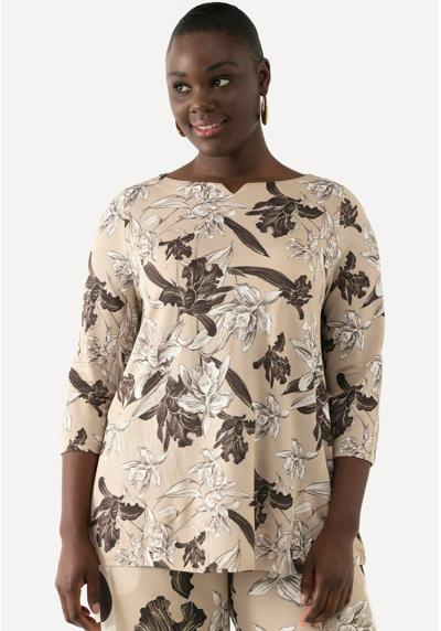 Блузка FLORAL STRETCH FLIT WIDE NECK 3/4 SLEEVE