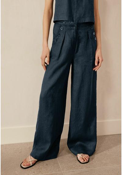 Трикотажные брюки 100%25 LINEN BUTTON WIDE LEG TROUSERS