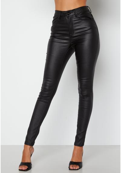 Брюки HIGH WAIST SLIM COATED JEANS