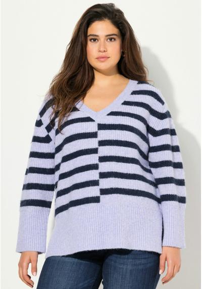 Пуловер SPLIT STRIPE LONG SLEEVE V-NECK