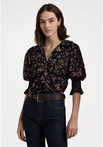 Блуза-рубашка FLORAL COTTON VOILE PUFF SLEEVE BLOUSE