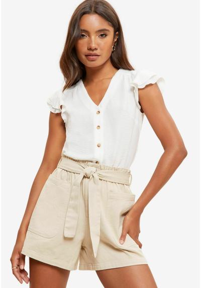 Блузка V NECK DOUBLE RUFFLE BUTTON THROUGH REGULAR FIT