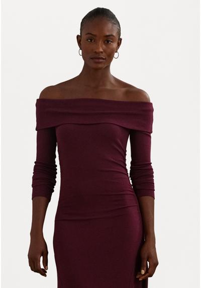 Платье RIB KNIT OFF THE SHOULDER MIDI DRESS